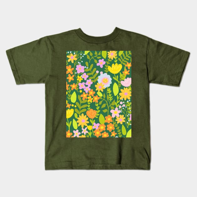 Amelia Green Kids T-Shirt by Gigi Rosado